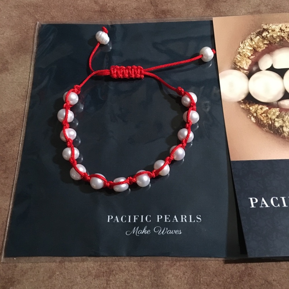 PACIFIC PEARLS NWOT AUTHENTIC MERMAID BEACH STRAWBERRY SHAMBALLA PEARL BRACELET